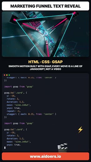 Marketing Funnel Text Reveal · HTML · CSS · GSAP