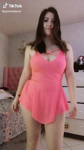 Dancing - Pretty girl in a short skirt dances sexy and reveals her pretty body