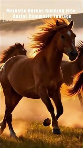 Majestic Horses Running Free | Aerial Cinematic Footage