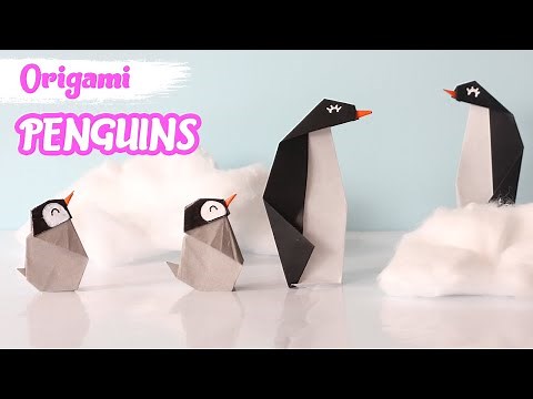 How to make origami penguins - Paper penguins, origami animals, easy origami