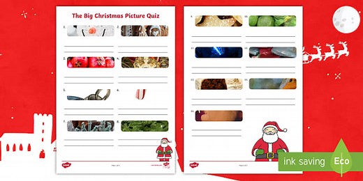 KS1 The Big Christmas Picture Quiz Worksheet