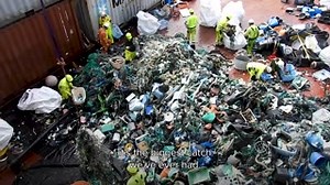 Here’s a look at what happens once the plastic is extracted from the ocean: the crew pre-sorts it into fibrous and rigid plastic on deck, and once it’s back onshore, it will be recycled and transformed into new products. For this record catch of 10,755 kg, pre-sorting took about 6 hours. Thank you to Maersk and the Maersk Supply Service crew for making this happen again and again for 55 extractions and counting. | The Ocean Cleanup