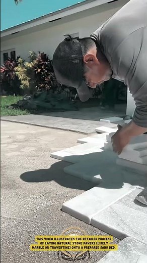 Installation of Natural Stone Pavers on Sand Bedding - Good Tools and Machinery in Daily Work