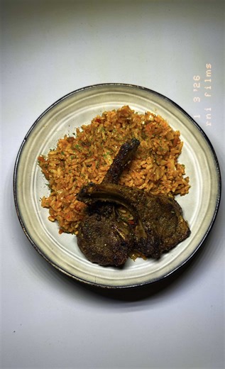 Season Finale❤️ Res Dinner: Episode 7- Spicy Rice and Lamb Chops #food #foodphotography #spicyrice #lamb #lambchops