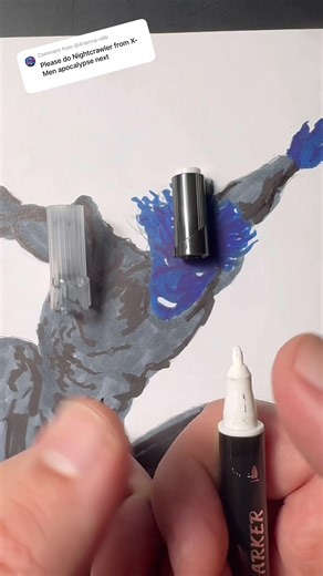 Nightcrawler from X-Men Apocalypse! #art #markers #drawing #xmen #nightcrawler #shortsart #shorts