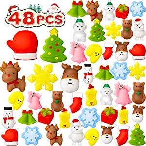 48 Pcs Halloween Toys for Kids, Halloween Party Favors Gifts for Kids, Small Squishy Toys in Bulk, Fidgets Toy for Halloween Treat Bags Fillers, Trick or Treat Classroom Prizes Non Candy