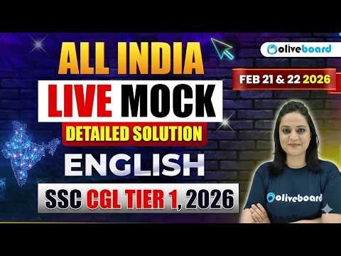 SSC CGL Tier 1 English Mock Test 2026 | 23 Feb LIVE Solution & Questions | SSC CGL English
