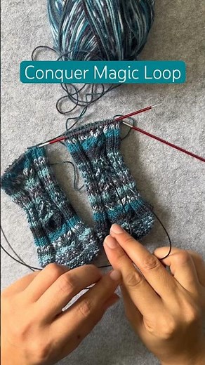 Toe Up Socks - Magic loop for 2 at a time #shorts #knittingtips
