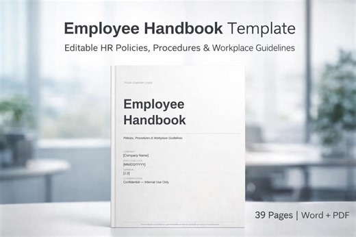 Employee Handbook Template | Editable HR Policies & Procedures - Etsy