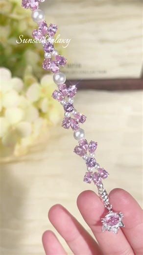 Enter the Pink Galaxy ✨ DIY Bracelet #pinkgalaxy #diybracelet #handmadejewelry #beadingtutorial #asmrcraft ✨