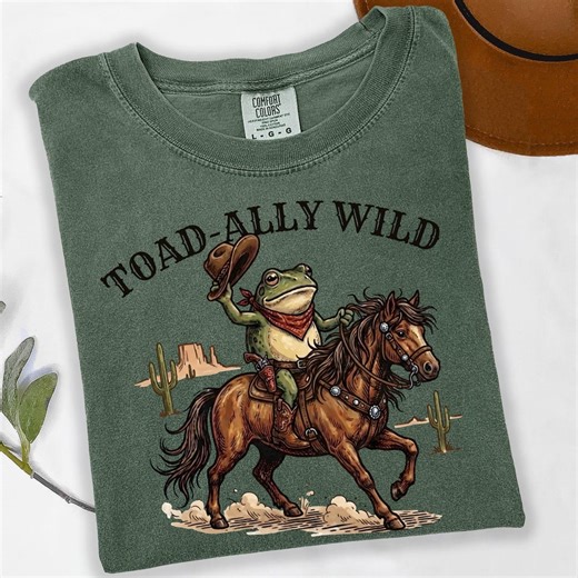 Cowboy Frog Shirt, Western Toad-ally Wild Graphic Tee, Vintage Frog Unhinged Tshirt, Adult Humor T-shirt, Funny Meme Shirt, Frog Lover Gift - Etsy
