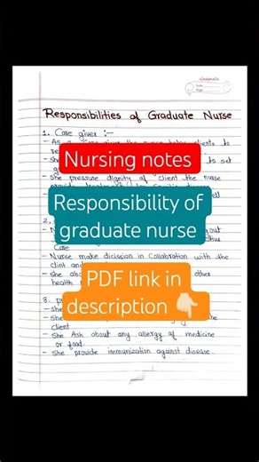 ✨responsibility of graduate nurse || nursing foundation notes