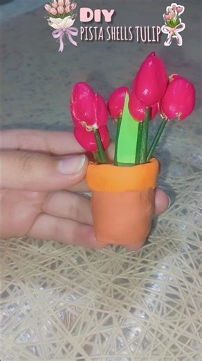 Diy pistachio shells tulips 🌷#diy #handmade #shortsfeed #shorts #youtubeshorts