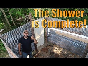 Outdoor Gravity Fed Solar Shower! Finishing Another Homestead Project.