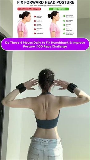 Do These 4 Moves Daily to Fix Hunchback & Improve Posture 100 Reps Challenge