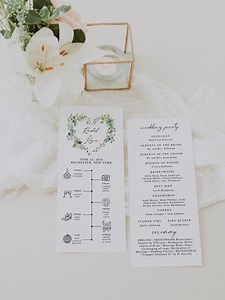 EDITH Editable Wedding Reception Program Card Template, Printable Wedding Timeline Cards, Order of Service Cards, Instant Download, DIY - Etsy