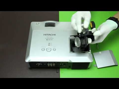 How to replace the projector lamp for HITACHI HCP 900X