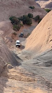 This Toyota gave Hell’s Gate a valiant try before backing back down! #moabcowboy #moab #hellsrevenge #hellsgate #toyota #oops #fail #goodtry #obstacle #fyp #sendit | Moab Cowboy Country Off-Road Adventures