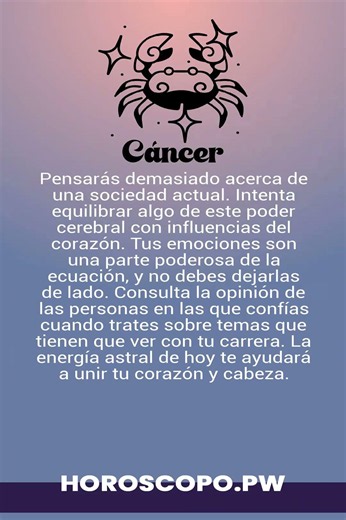 Horóscopo de ♋️ Cáncer