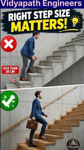 Staircase Step Size Matters! 😱 | Riser & Tread Explained | Civil Engineering #Shorts