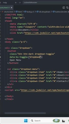 🤯 Bootstrap Can Create Menus Like This?! #shorts