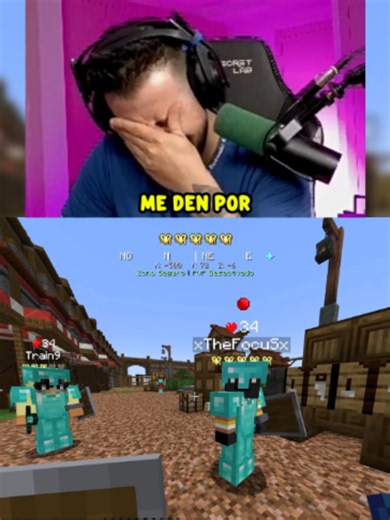 Focus prefiere perder una vida antes que hacer la misión #auronplay #reaccion #minecraft #minecraftextremo #humor