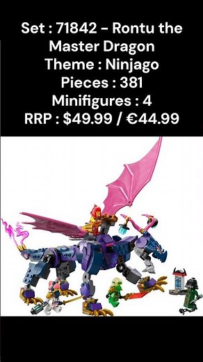 Quick Review / Lego Ninjago 71842 : Rontu the Master Dragon