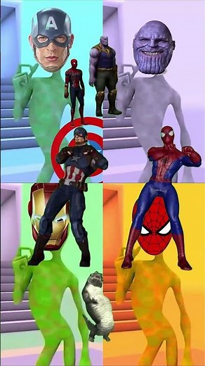 The Avengers: Alien Dance Battle 1vs1vs1vs1! #coffindance #funny