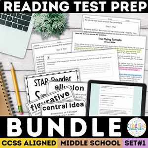 6th 7th 8th Grade Reading Comprehension Passages SBAC CAASPP Test Prep Bundle