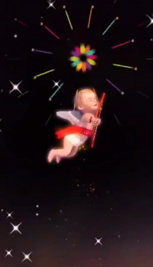 Enchanting Animation of a Baby Angel in Flight