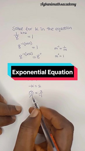 exponential equation #maths #agbanimathsacademy #equation