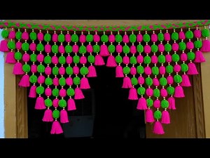 Easy Woolen Door Hanging Toran !!! DIY Woolen Toran Making !!! Room Decoration idea