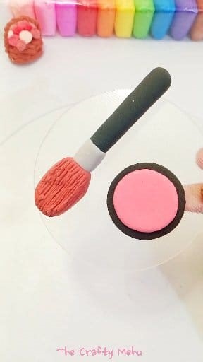 DIY Cute Makeup Items Making with Clay.✨🎀 #makeup #brush #clay #fyp #reels #reelsfypシ #thecraftymehu | The Crafty Mehu
