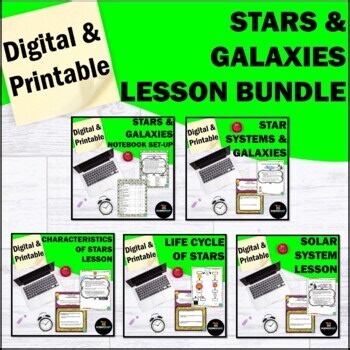 Space Unit | Stars Galaxies Universe Notes Lesson Bundle | Space Google Slides