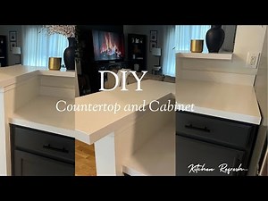 DIY epoxy Countertop and cabinet DIY | Kitchen refresh | Moody Kitchen