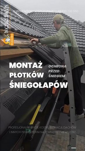 Montaż śniegołapóww na dachu z dachówki ceramicznej.