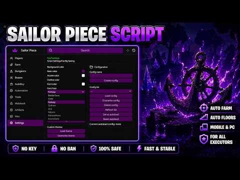 Sailor Piece Script - NO KEY | Auto Farm Crystal Dungeon, Auto Farm Anti-Magic, Instant Kill Boss⚔️💎