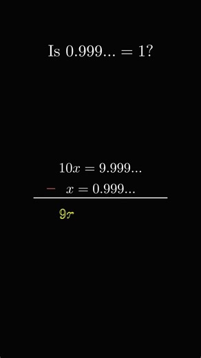 0.999... = 1? The Proof You Need 🤯 #math #shorts