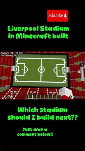 Click on the full Video to not miss any part of it!! Anfield Stadium in Minecraft #shorts
