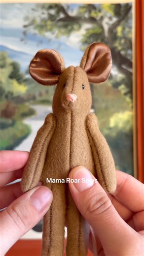 @mamaroar_sews on Instagram: "making a wool mouse sewing process - handmade - custom toys - heirloom quality - hand sewing - mouse plushies - doll clothes - stuffed animals - plush - Maileg Mouse inspired - dollhouse mouse - dollhouse critters"