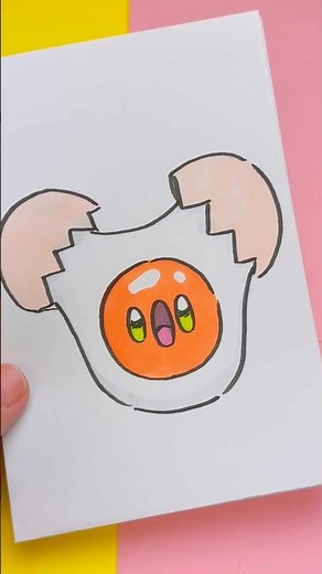 🥚 How to Draw a Kawaii Egg ✨ Step by Step