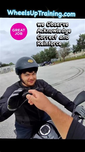 Student learning to Ride a motorcycle in a private class in Florida with #wheelsuptraining #learntorideamotorcycle #motorcyclelife #motorcycles