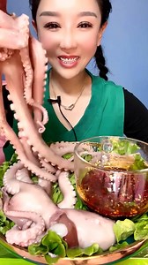 boiled squid with spicy sauce | ASMR FOOD