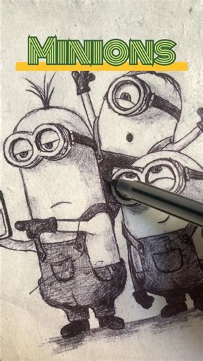 Minions”pen drawing…🫠#minions #drawing #shorts #art #sketch #pendrawing #video #viral