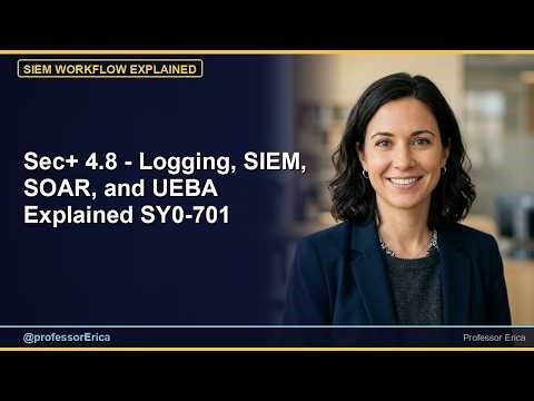 Sec+ 4.8 - Logging, SIEM, SOAR, and UEBA Explained SY0-701
