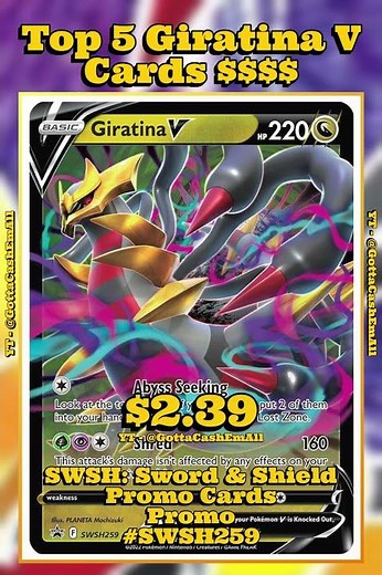 Top 5 RAREST Giratina V Pokémon Cards! 🐉💎 (Most Valuable Giratina V Cards) #pokemon #top5 #tcg