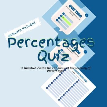 Maths Percentages Quiz Game Activity