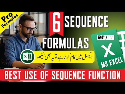 Important 6 Sequence Formula in Excel | Essential Excel Formulas Tutorial in Urdu-Hindi