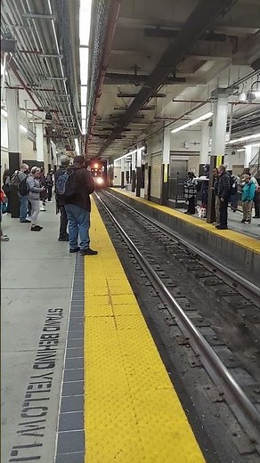 NJT Light Rail Pulls Into Newark Penn Station Trolley Station