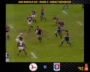 Toovey takes down Chief. The bravery of Geoff Toovey was never in question, here he confronts a charging Paul Harragon head on during Manly v Newcastle at Carlaw Park in Round 4, 1992. 📺 Manly v Newcastle 🗓 Round 4, 1992 #WinfieldCup | The Winfield Cup